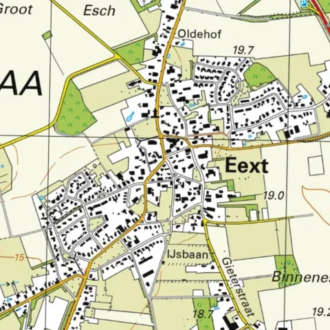 Eext op de topografische kaart van 2025.