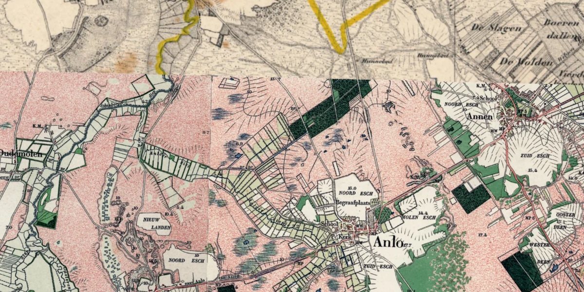 De omgeving van Strubben-Kniphorstbos op de topografische kaart van 1900