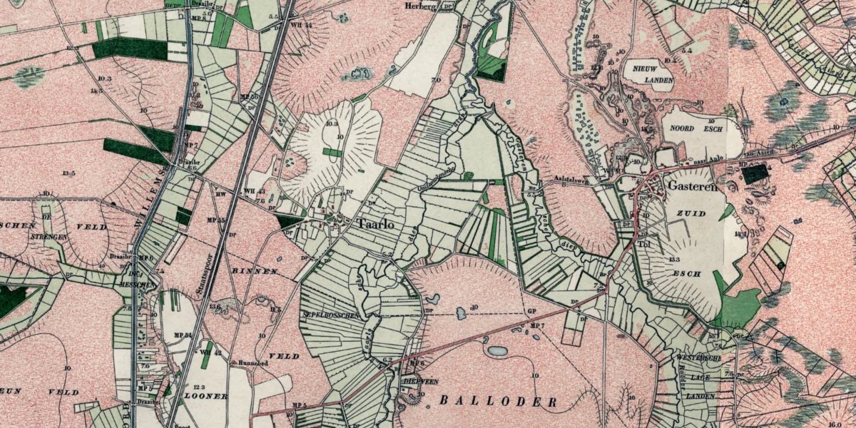 De omgeving van Taarlo op de topografische kaart van 1900