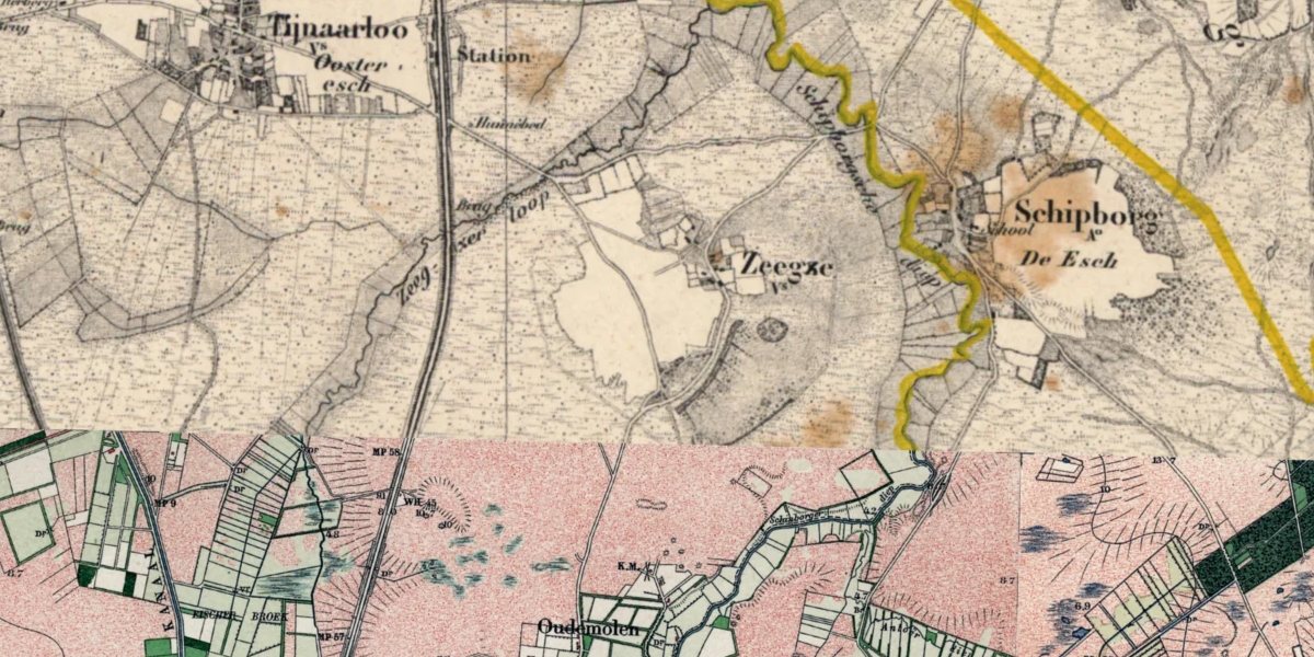 De omgeving van Zeegse op de topografische kaart van 1900