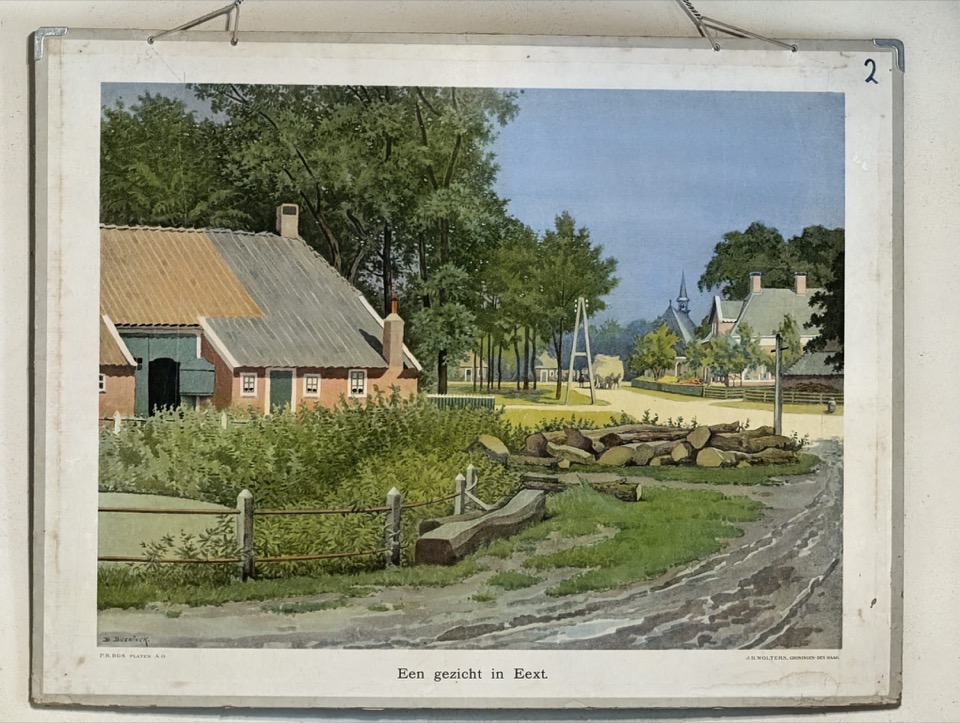Hier stond de tekenaar van de schoolplaat